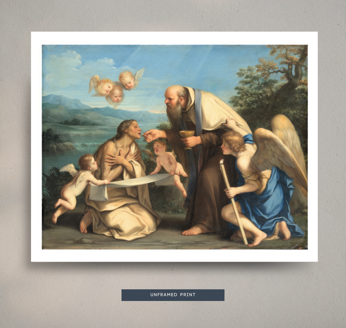 The Last Communion of Saint Mary of Egypt | Linen Texture Print