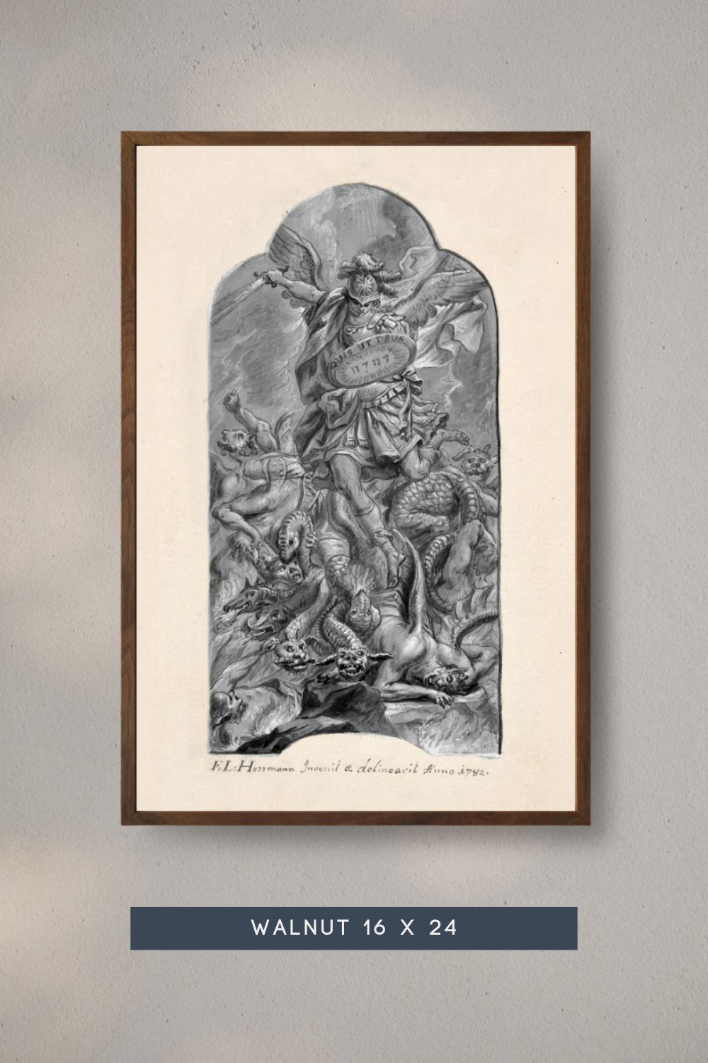 The Archangel Michael Banishing Vice | Framed print