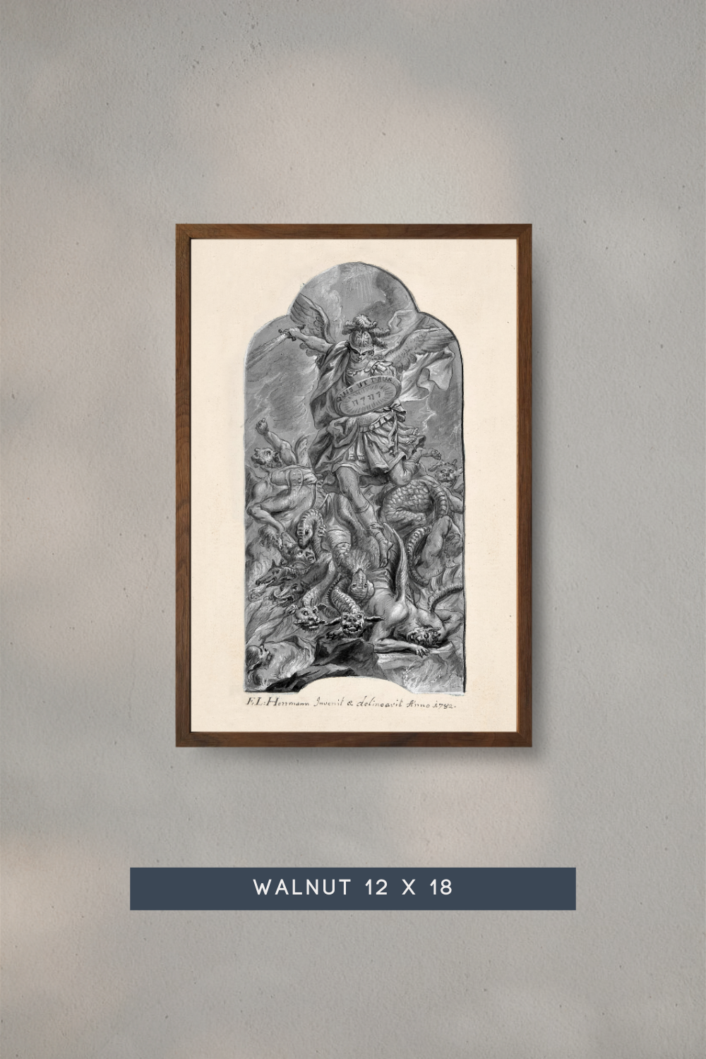 The Archangel Michael Banishing Vice | Framed print